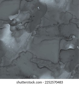 Grey Marble Pattern. Metal Water Color Watercolor. Gray Tile Slate. Dirty Alcohol Ink Repeat Wall. Grey Marble Watercolor. Fluid Vector Granite. Modern Abstract Template. Gray Gradient Background.