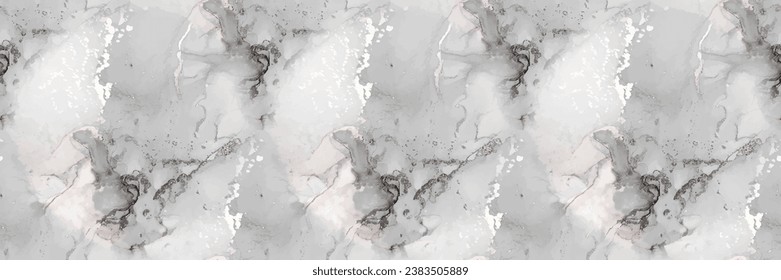 Grey Marble Pattern. Modern Seamless Painting. White Rock Wall. Light Marble Background. Light Elegant Texture. White Alcohol Ink Background. Grey Abstract Watercolor. Light Water Color Splash Paint.