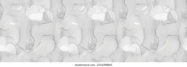 Grey Marble Pattern. Grey Vector Texture. Vector Seamless Template. Grey Gradient Watercolor. White Water Color Watercolor. Light Alcohol Ink Marble Stone. White Rock Slate. Light Marble Background.