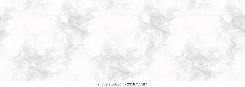 Patrón de mármol gris. Acuarela de color de agua blanca. Agua transparente. Piedra de repetición de tinta de alcohol gris. Fondo de Mármol Blanco. Pintura abstracta de vectores. Granito Gris Elegante. Muro de rock claro.