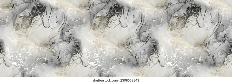 Grey Marble Texture. Light Rock Stone. White Water Color Repeat Wall. Grey Alcohol Ink Watercolor. Modern Seamless Template. White Marble Watercolor. Light Gradient Background. Fluid Vector Splash.