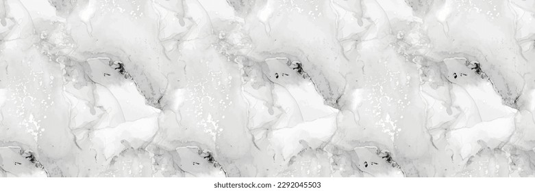 Grey Marble Texture. White Water Color Watercolor. Light Alcohol Ink Repeat Slate. Fluid Elegant Pattern. White Rock Stone. Grey Abstract Background. Modern Seamless Template. Light Marble Watercolor.