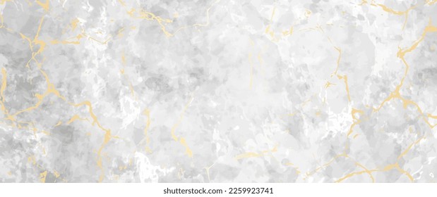 Grey marble vector texture background with gold craquelures. 
Stone texture for cover design, poster, cover, banner, flyer, cards. Hand-drawn luxury illustration for design interior. Tile. Floor. Wall