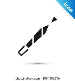 Grey Marijuana joint, spliff icon isolated on white background. Cigarette with drug, marijuana cigarette rolled.  Vector