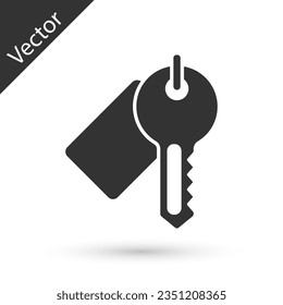 Grey Marked key icon isolated on white background.  Vector