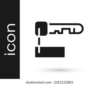 Icono de la tecla marcada gris aislado en fondo blanco.  Ilustración vectorial