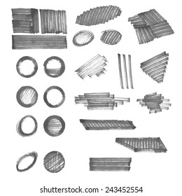 Grey Marker grunge vector strokes