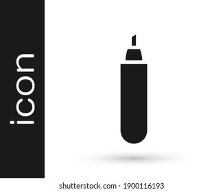 Icono de la pluma del marcador gris aislado en fondo blanco.  Ilustración vectorial