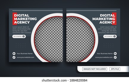 Grey Marketing Agency Themed Social Media Post Template