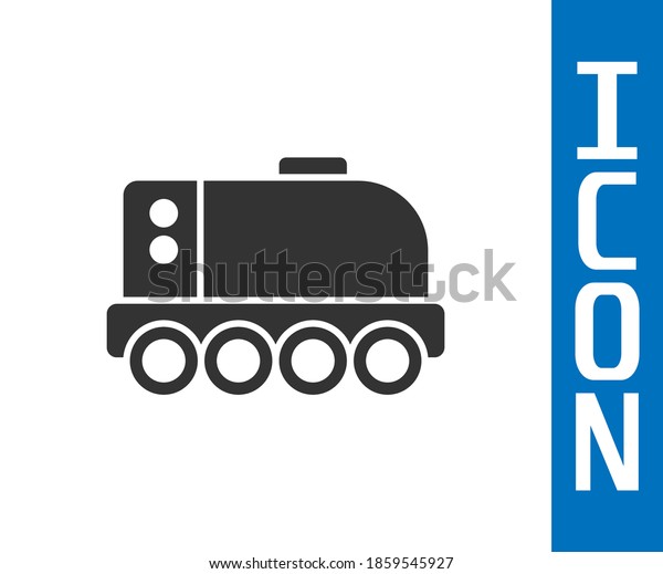 Grey Mars rover icon isolated on white background.
Space rover. Moonwalker sign. Apparatus for studying planets
surface.  Vector