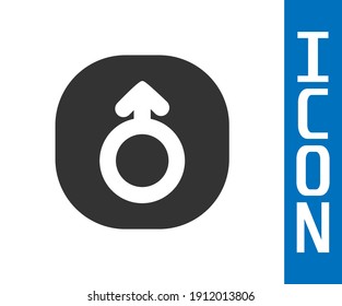 Symbol auf grauem Mars einzeln auf weißem Hintergrund. Astrologie, Numologie, Horoskop, Astronomie.  Vektorgrafik