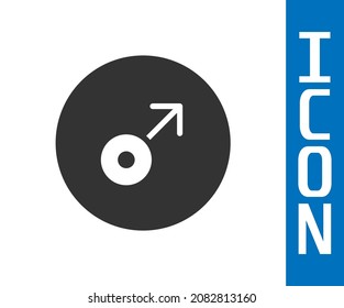 Icono de símbolo de Marte gris aislado en fondo blanco. Astrología, numerología, horóscopo, astronomía.  Vector