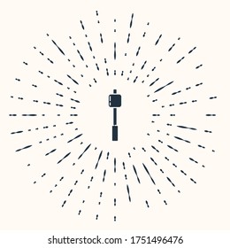 Gray Marshmallow auf Stick Symbol einzeln auf beigem Hintergrund. Abstrakte Kreis Zufallspunkte. Vektorgrafik
