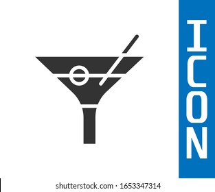 Grey Martini glass icon isolated on white background. Cocktail icon. Wine glass icon.  Vector Illustration