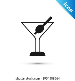 Grey Martini glass icon isolated on white background. Cocktail icon. Wine glass icon.  Vector