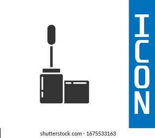 Grey Mascara brush icon isolated on white background.  Vector Illustration