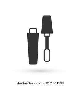 Grey Mascara brush icon isolated on white background.  Vector