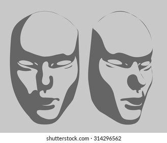 Grey mask front/3/4 view