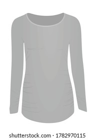 Grey maternity tunic. vector illustration