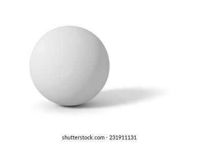 Grey Matt Sphere With Long Shadow. 3D Vector Illustration.