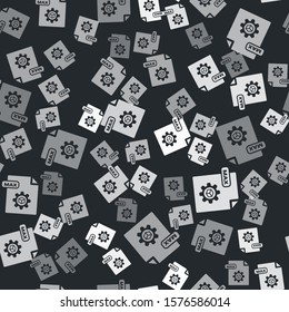 Grey MAX file document. Download max button icon isolated seamless pattern on black background. MAX file symbol.  Vector Illustration