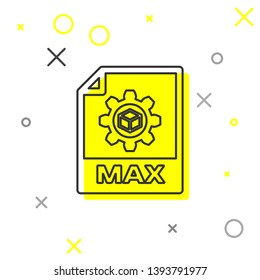 Grey MAX file document icon. Download max button line icon isolated on white background. MAX file symbol. Vector Illustration