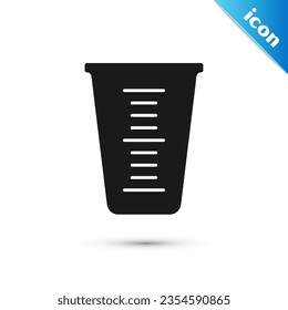 Grey Measuring cup to measure dry and liquid food icon isolated on white background. Plastic graduated beaker with handle.  Vector