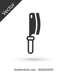 Grey Meat chopper icon isolated on white background. Kitchen knife for meat. Butcher knife.  Vector