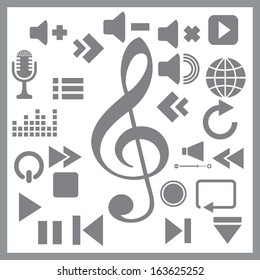 Grey Media Icon on White Background. EPS-10