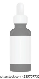 Grey medical bottle. vector illustration
