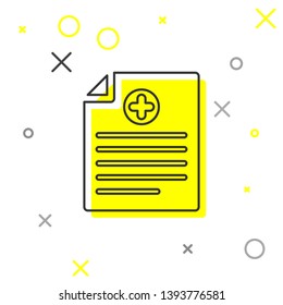 Grey Medical clipboard with clinical record line icon isolated on white background. Health insurance form. Prescription, medical check marks report. Vector Illustration