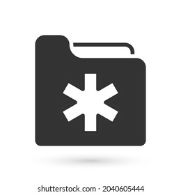 Grey Medical health record folder for healthcare icon isolated on white background. Patient file icon. Medical history symbol.  Vector