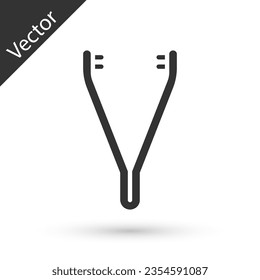 Grey Medical tweezers icon isolated on white background. Medicine and health. Anatomical tweezers.  Vector Illustration