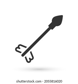 Grey Medieval arrows icon isolated on white background. Medieval weapon.  Vector