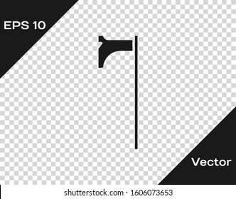 Grey Medieval axe icon isolated on transparent background. Battle axe, executioner axe. Medieval weapon.  Vector Illustration