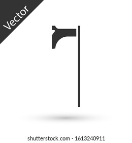 Grey Medieval axe icon isolated on white background. Battle axe, executioner axe. Medieval weapon.  Vector Illustration