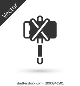 Grey Medieval axe icon isolated on white background. Battle axe, executioner axe. Medieval weapon.  Vector