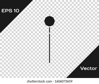 Grey Medieval chained mace ball icon isolated on transparent background. Medieval weapon.  Vector Illustration