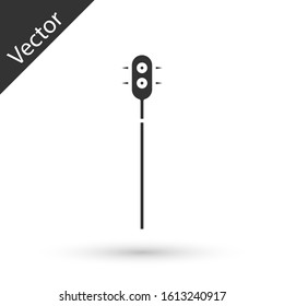 Grey Medieval chained mace ball icon isolated on white background. Medieval weapon.  Vector Illustration
