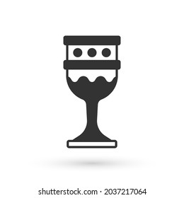 Grey Medieval goblet icon isolated on white background. Holy grail.  Vector