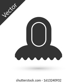 Grey Medieval hood icon isolated on white background. Hooded sweatshirt.  Vector Illustration