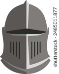 Grey medieval knight helmet front view
