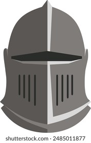 Grey medieval knight helmet front view