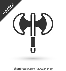 Icono de poleaxia Gris Medieval aislado en fondo blanco.  Vector