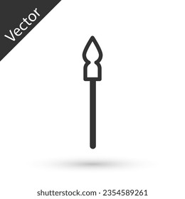 Graue mittelalterliche Speersymbol einzeln auf weißem Hintergrund. Mittelalterliche Waffe.  Vektorgrafik