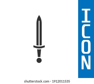Grey Medieval sword icon isolated on white background. Medieval weapon.  Vector