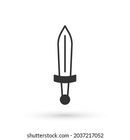 Grey Medieval sword icon isolated on white background. Medieval weapon.  Vector