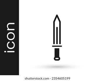 Grey Medieval sword icon isolated on white background. Medieval weapon.  Vector