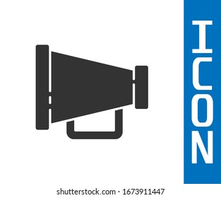 Grey Megaphone icon isolated on white background. Speaker sign.  Vector Illustration
