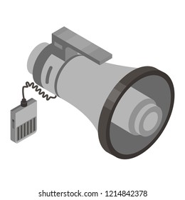 Grey megaphone icon. Isometric of grey megaphone vector icon for web design isolated on white background